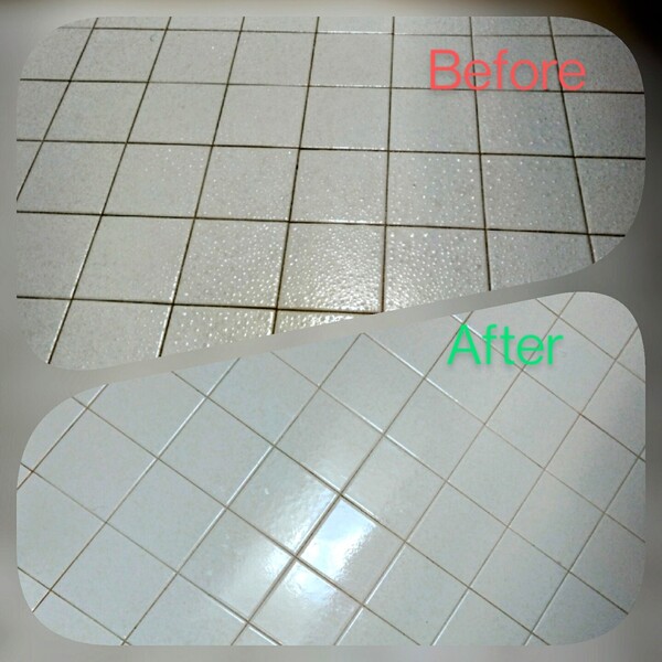 Before/after Tile & Grout Cleaning